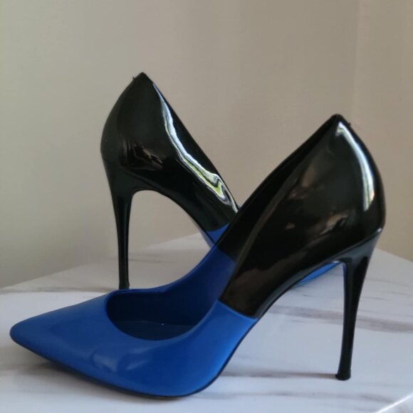 Elegant Black & Royal Blue Heels /Escarpins élégants noir et bleu royal - Picture 6 of 6